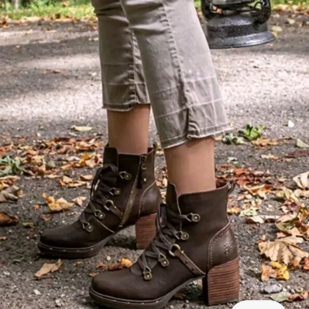 OTBT Brown Oregon Hiker Combat Leather Ankle Boots 8.5